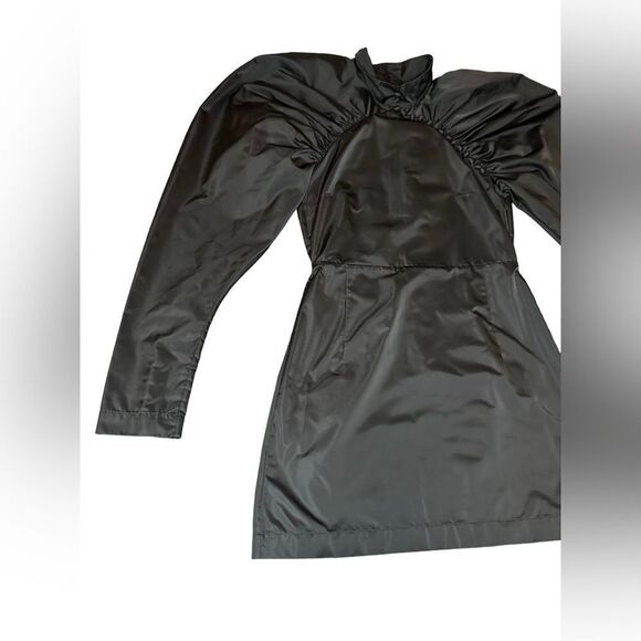 ROTATE Birger Christensen Kim Black Puff Sleeve Mini Dress Buttons sz M - Picture 7 of 15